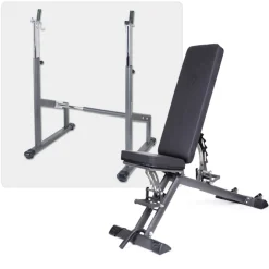 Taurus Hantelbank B900 inkl. Langhantelablage und 75kg Set